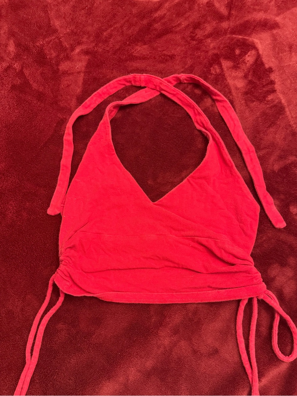 Hollister Red Halter Tie-Back Crop Top